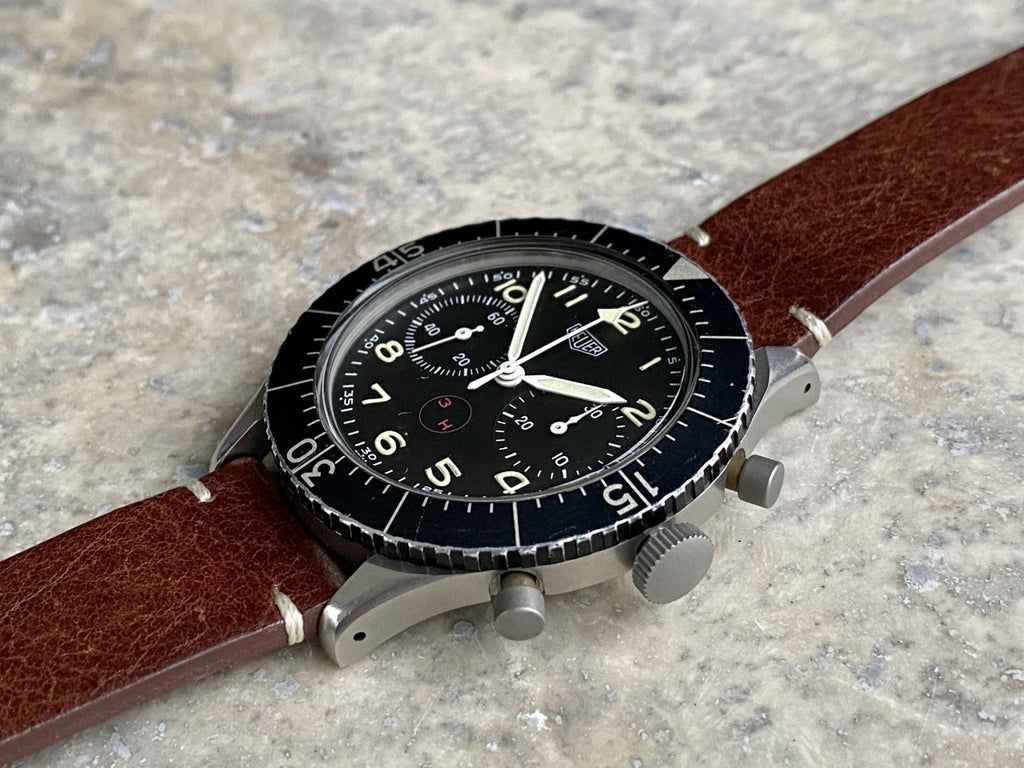 Heuer Bund wrist watch  with leather strap - TM Vintage Watches